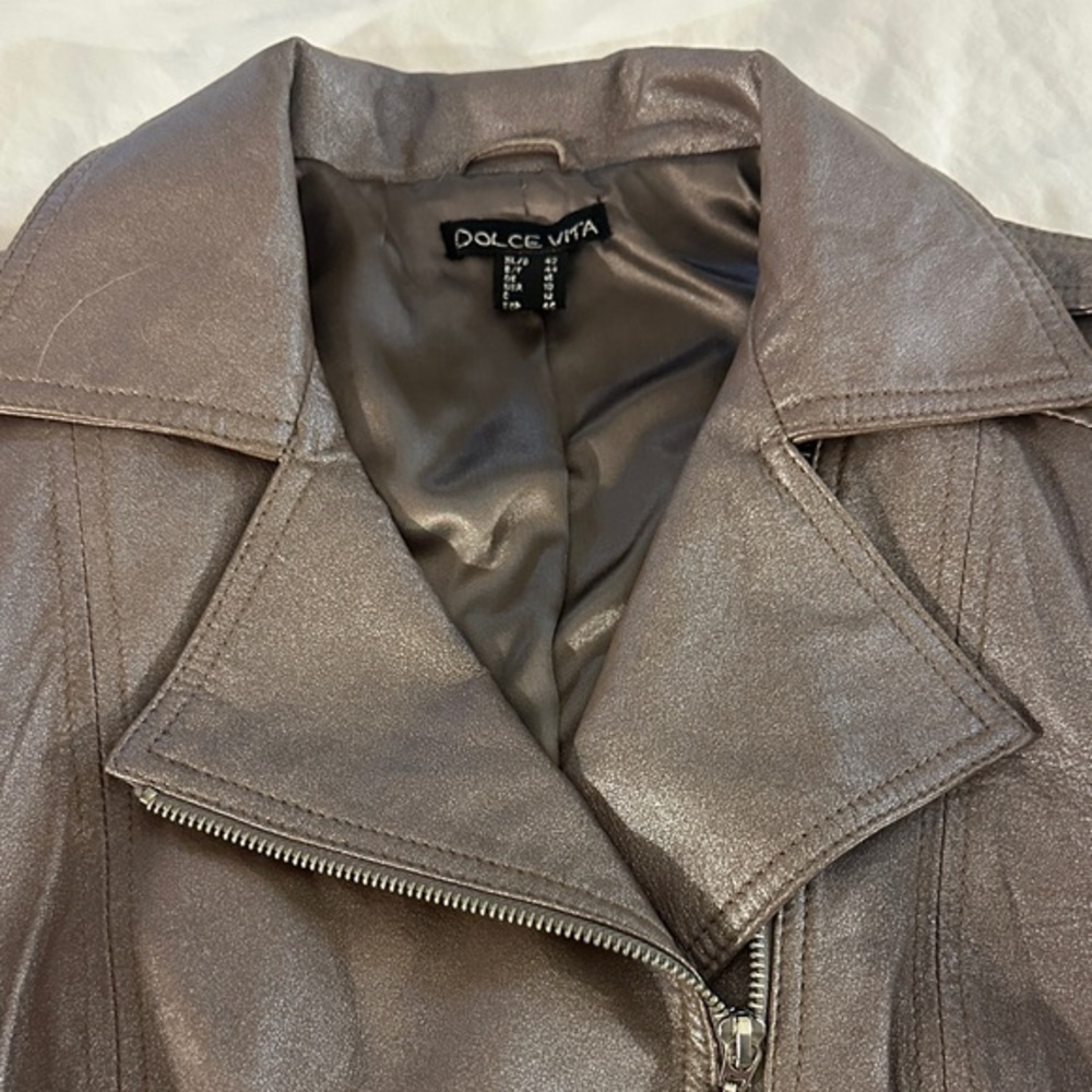 Dolce Vita Women's Violet/silver faux Leather Jacket size 10